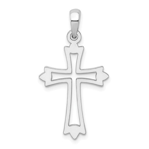 Sterling Silver Cut-out Cross Charm Necklace