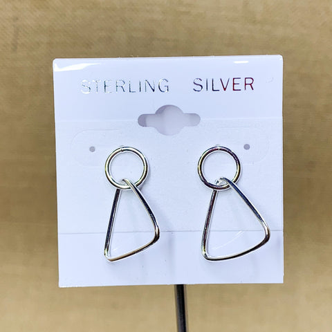 Sterling Silver Geometric Dangle Stud