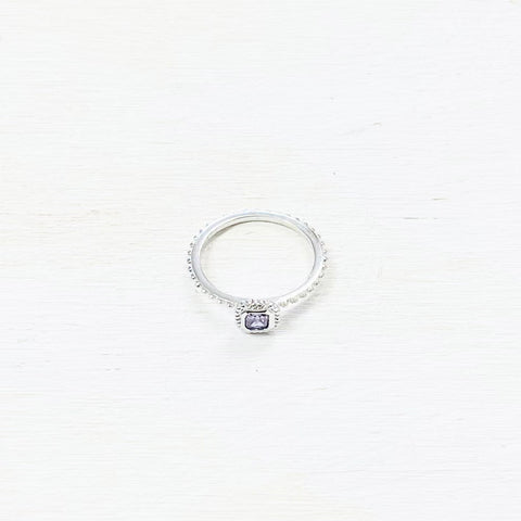 Sterling Silver Estate Purple Stone Ring