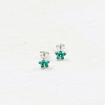 Sterling Silver CZ Flower Earrings