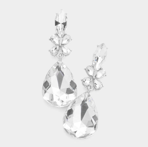 Teardrop Stone Accented Earrings