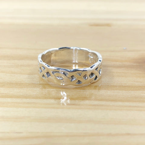 Sterling Silver Thin Braided Band Ring