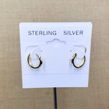 Sterling Silver Rounded Star CZ Huggie Hoop