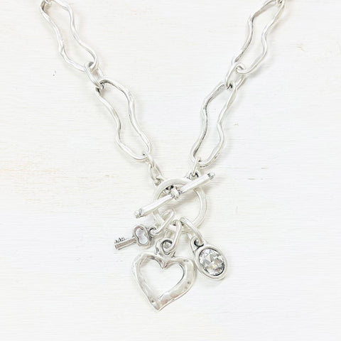 Fashion Toggle Necklace w/ Charms