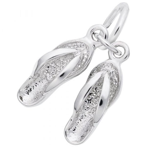 Sterling Silver Flip Flop Sandals Charm