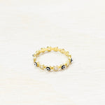 Sterling Silver Gold Tone Evil Eye Ring