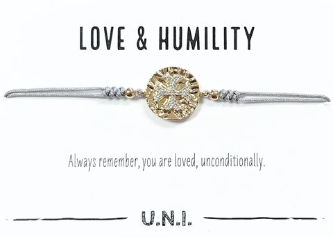 Love & Humility Bracelet- Grey Cord