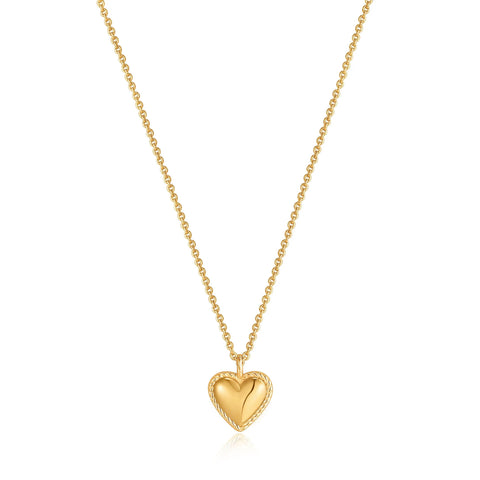 Gold Rope Heart Necklace