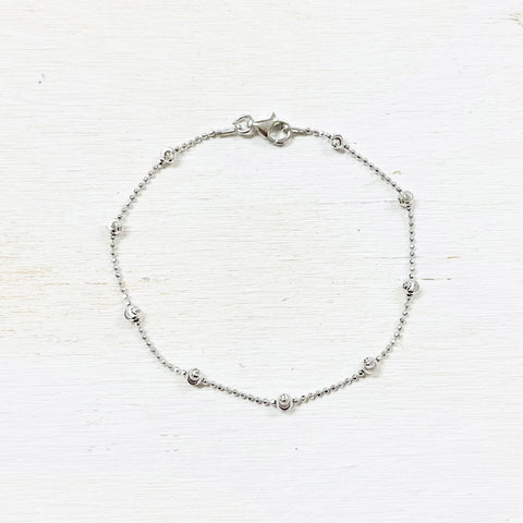 Sterling Silver Chisel Ball Chain Bracelet