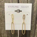 Gold Tone Double Paper Clip Dangle Earring