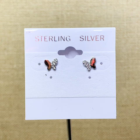Sterling Silver Half Butterfly Stud