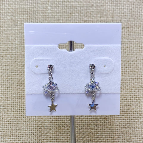 Silver Tone Cosmic Stud Dangle