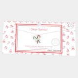 Fashion CZ Candy Cane Bow Necklace