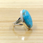 Sterling Silver Long Oval Turquoise Ring