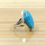Sterling Silver Long Oval Turquoise Ring