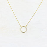 SS CZ Circle Necklace 16-18”