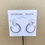 Sterling Silver Beaded Open Hoop