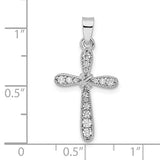 Sterling Silver CZ X-Center Cross Necklace