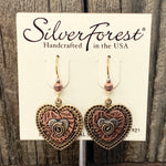 Mixed Metal Layered Hearts Earrings