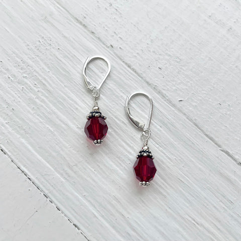 Sterling Silver July Dangle Earrings