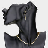 Fashion Gold Tone Rhinestone Necklace and Earring Set