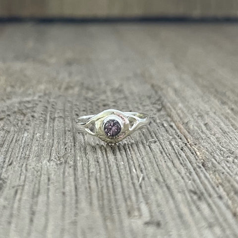 Sterling Silver Pink Stud Ring