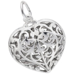 Sterling Silver Filigree Heart Charm