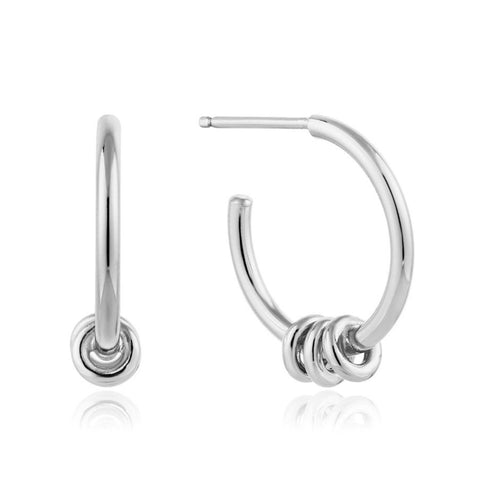 Modern Hoop Earrings Silver