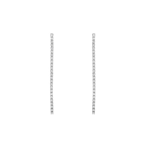 Fashion Silver Tone Rhinestone Dangle Earrings