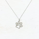 Sterling Silver and Diamond Paw Necklace