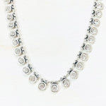 Fashion Silver Tone w/ Clear Stone Dangles Necklace