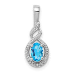 Sterling Silver December Genuine Blue Topaz and Diamond Necklace