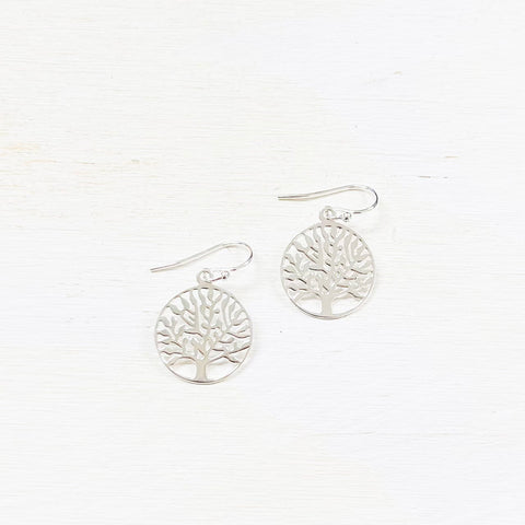 Sterling Silver Tree of Life Earrings