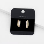 Fashion Gold Tone CZ Half Hoop Earrings