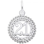 Sterling Silver Victory Number 21 Charm