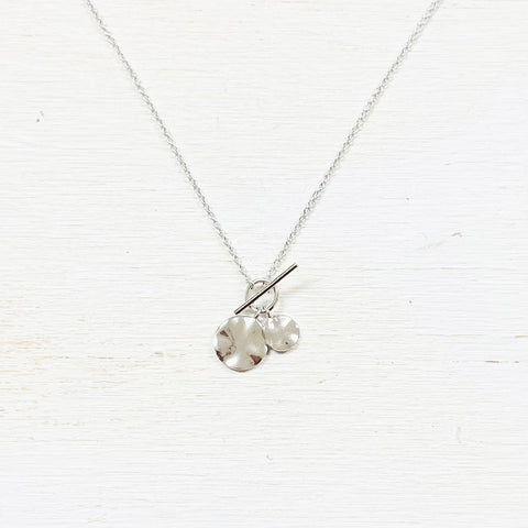 Sterling Silver Sand Dollar Style Toggle Necklace