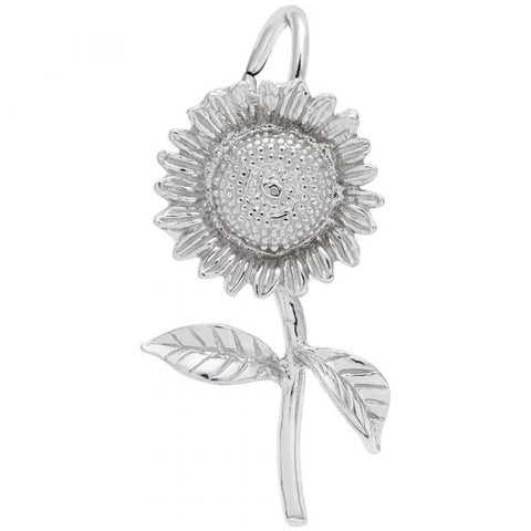 Sterling Silver Sunflower Charm