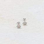 SS CZ Dog Paw Earrings