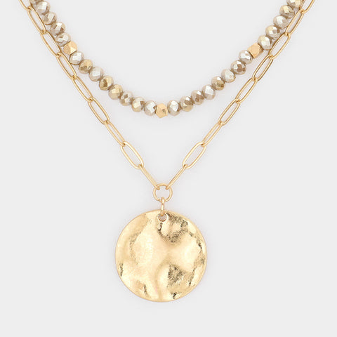 Fashion Layered Circle Pendant Necklace