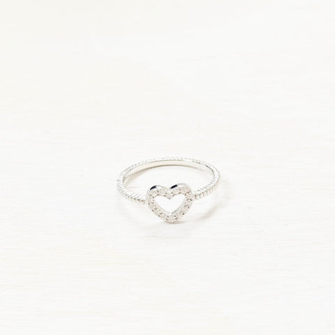 SS CZ Heart Ring