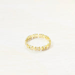 SS w/ Gold Plating Link CZ Ring