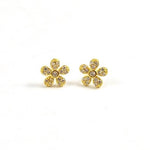 Sterling Silver Gold-Tone Flower Studs