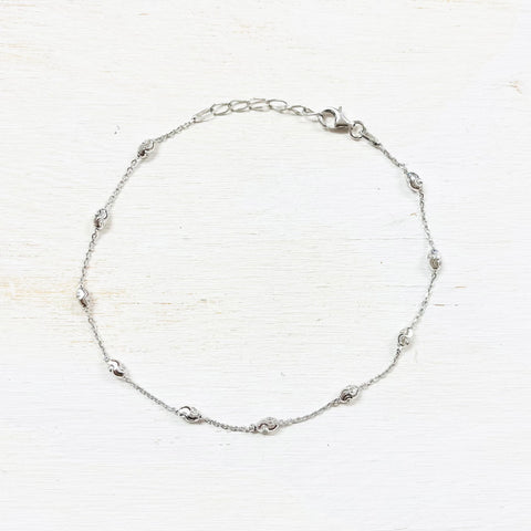 Sterling Silver Chisel Ball Bracelet