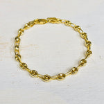 Gold-tone Sterling Silver Ball Link Bracelet