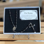 Black Rosary with Fatima Center