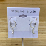 Sterling Silver Crescent Huggie Earrings