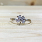 Sterling Silver CZ Four Leaf Clover Ring