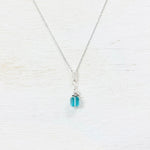 Sterling Silver December Cube Necklace
