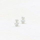 Sterling Silver CZ Flower Earrings