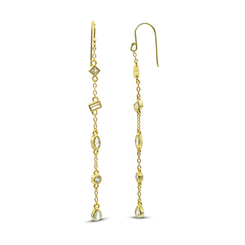 You’re a Gem Gold Plated Dangle CZ Earrings